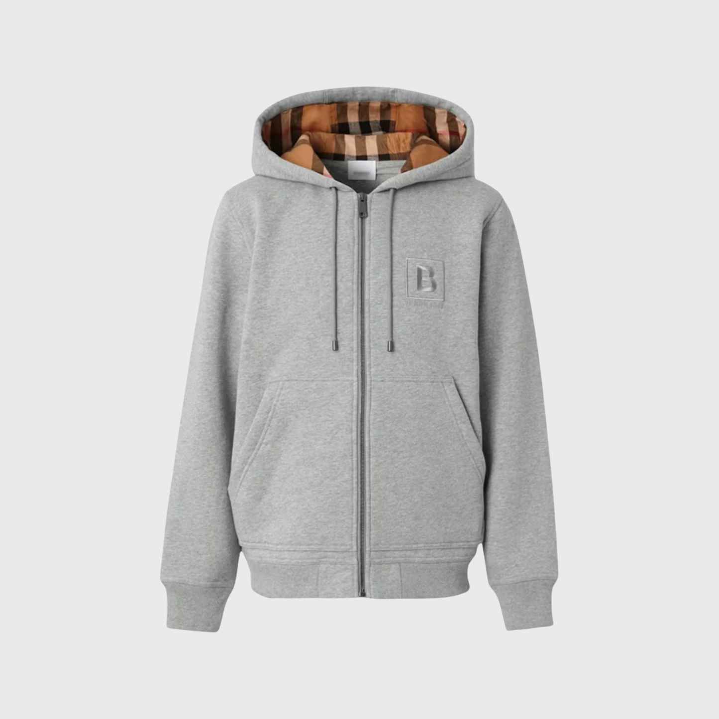 Sweat à capuche gris à motif